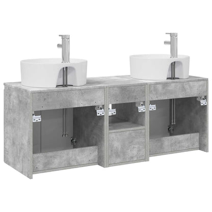 Bathroom Cabinet Set 3 pcs Concrete Grey 49.5 x 44.5 x 65 cm