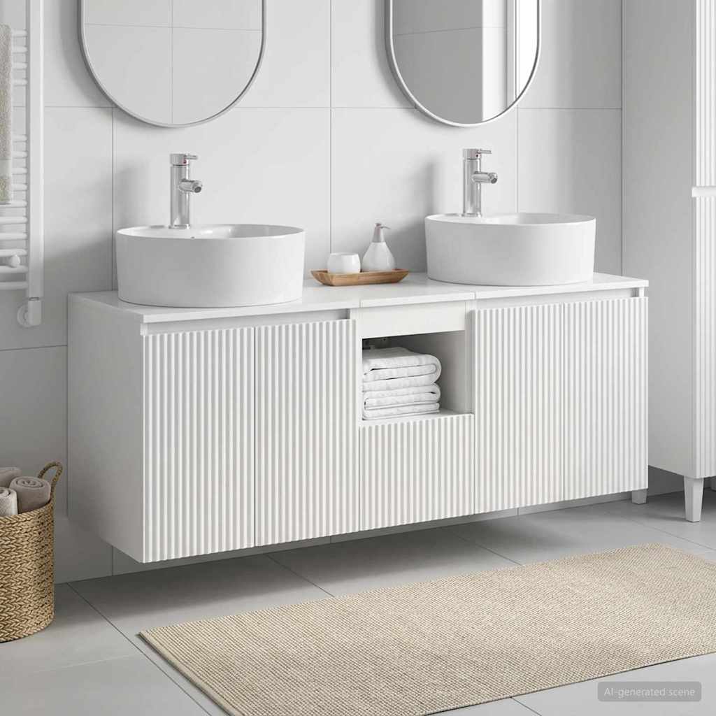 Bathroom Cabinet Set 3 pcs High Gloss White 49.5 x 44.5 x 65 cm