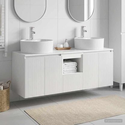 Bathroom Cabinet Set 3 pcs High Gloss White 49.5 x 44.5 x 65 cm
