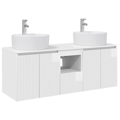 Bathroom Cabinet Set 3 pcs High Gloss White 49.5 x 44.5 x 65 cm