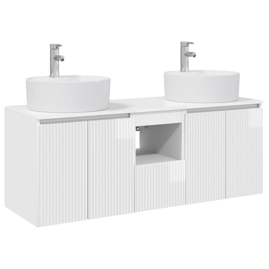 Bathroom Cabinet Set 3 pcs High Gloss White 49.5 x 44.5 x 65 cm
