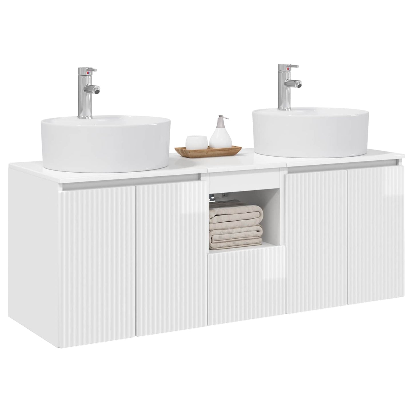 Bathroom Cabinet Set 3 pcs High Gloss White 49.5 x 44.5 x 65 cm