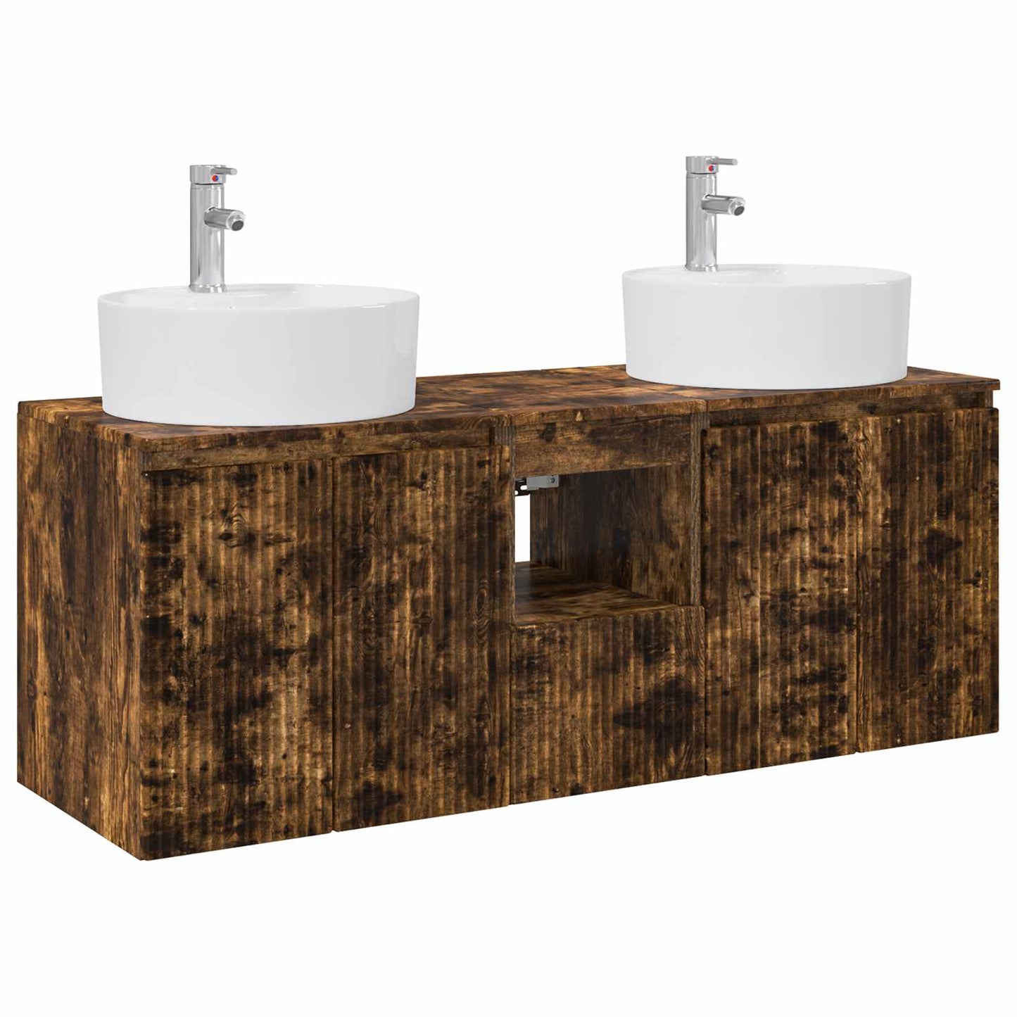 Bathroom Cabinet Set 3 pcs Smoked Oak 49.5 x 44.5 x 65 cm