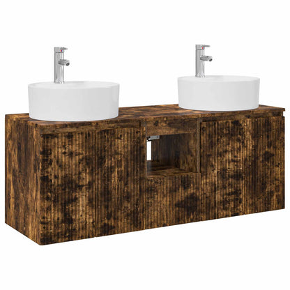 Bathroom Cabinet Set 3 pcs Smoked Oak 49.5 x 44.5 x 65 cm