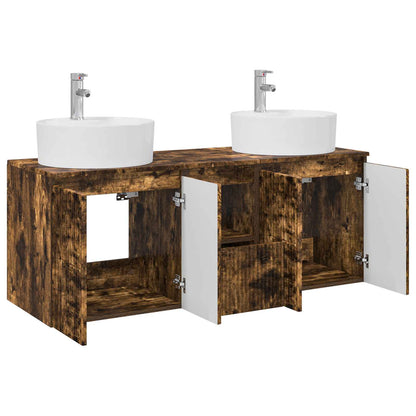 Bathroom Cabinet Set 3 pcs Smoked Oak 49.5 x 44.5 x 65 cm