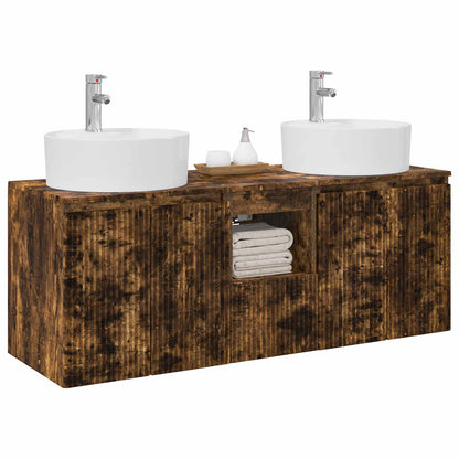 Bathroom Cabinet Set 3 pcs Smoked Oak 49.5 x 44.5 x 65 cm