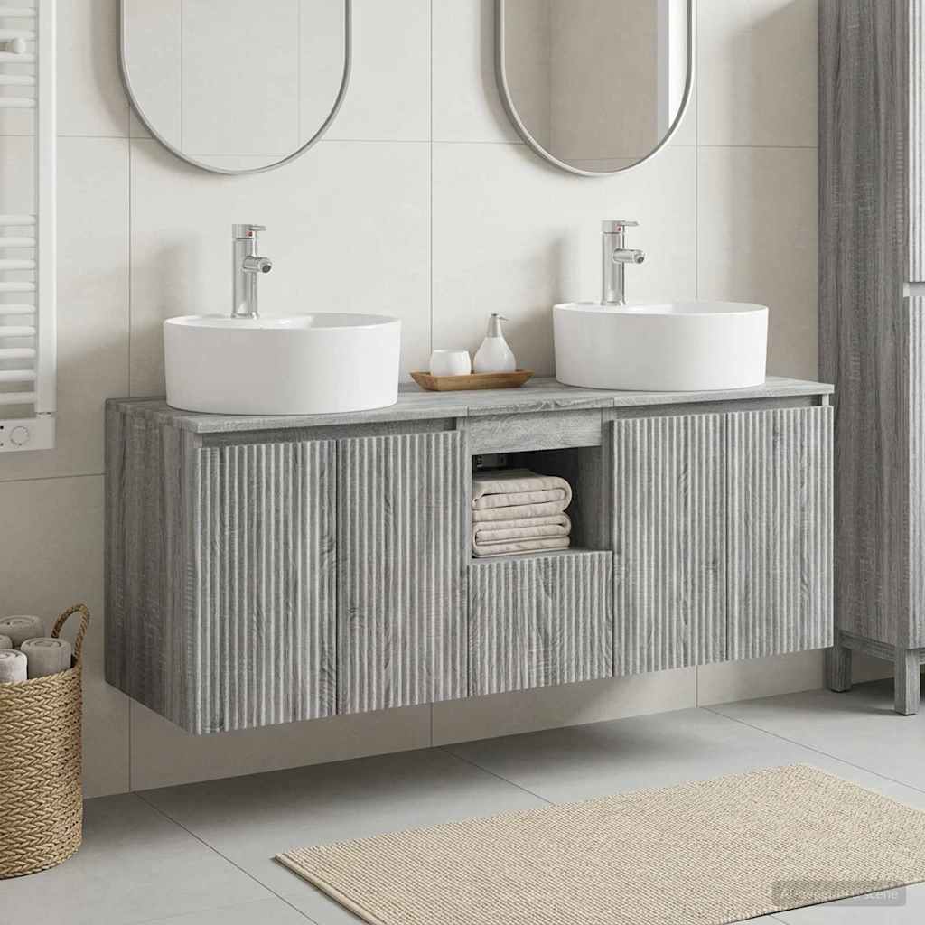Bathroom Cabinet Set 3 pcs Grey Sonoma 49.5 x 44.5 x 65 cm