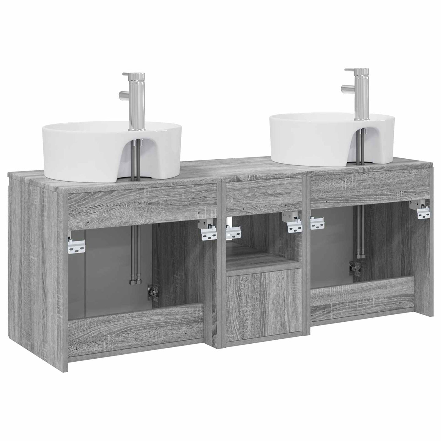 Bathroom Cabinet Set 3 pcs Grey Sonoma 49.5 x 44.5 x 65 cm