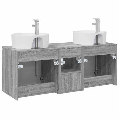 Bathroom Cabinet Set 3 pcs Grey Sonoma 49.5 x 44.5 x 65 cm