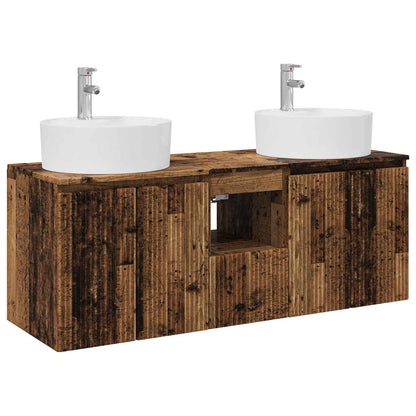 Bathroom Cabinet Set 3 pcs Old Wood 49.5 x 44.5 x 65 cm