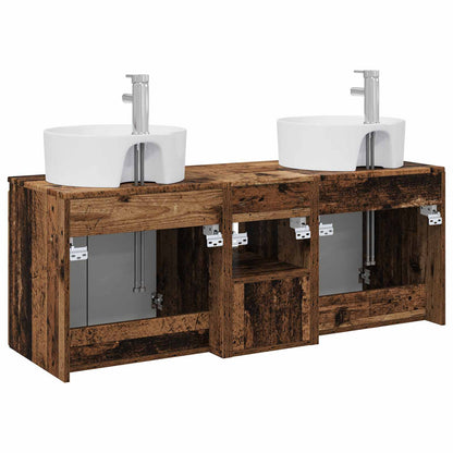 Bathroom Cabinet Set 3 pcs Old Wood 49.5 x 44.5 x 65 cm