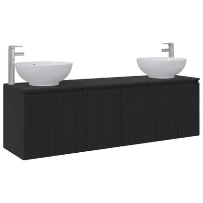 Bathroom Cabinet Set 3 pcs Black 49.5 x 44.5 x 65 cm