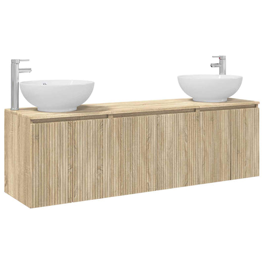 Bathroom Cabinet Set 3 pcs Sonoma Oak 49.5 x 44.5 x 65 cm