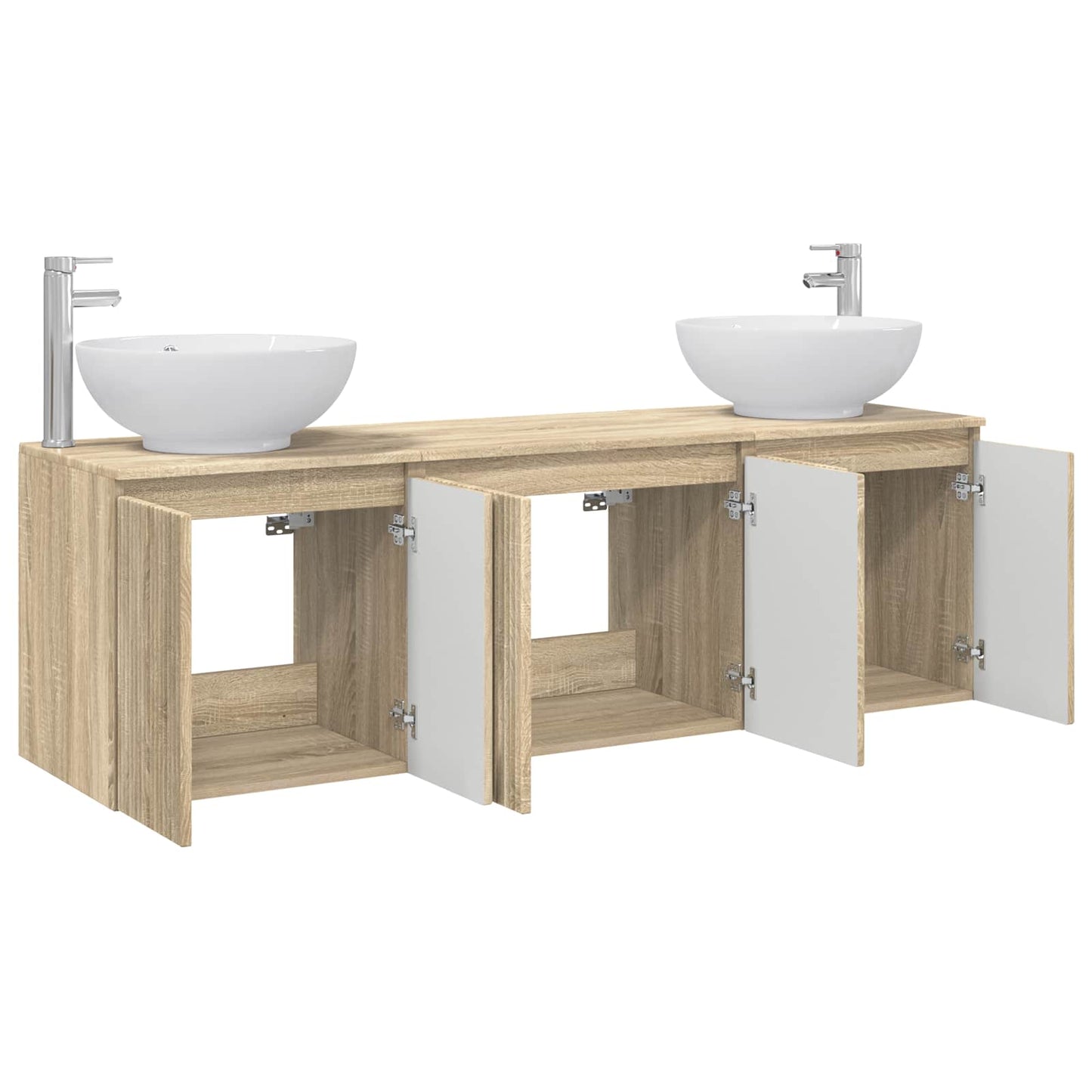 Bathroom Cabinet Set 3 pcs Sonoma Oak 49.5 x 44.5 x 65 cm