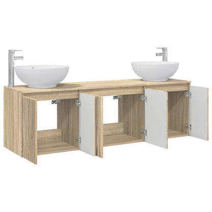 Bathroom Cabinet Set 3 pcs Sonoma Oak 49.5 x 44.5 x 65 cm