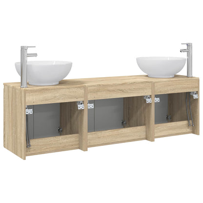 Bathroom Cabinet Set 3 pcs Sonoma Oak 49.5 x 44.5 x 65 cm