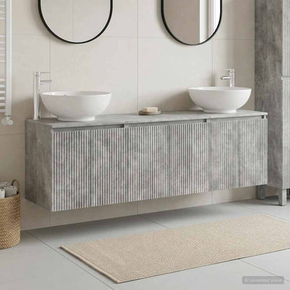 Bathroom Cabinet Set 3 pcs Concrete Grey 49.5 x 44.5 x 65 cm