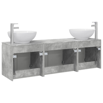 Bathroom Cabinet Set 3 pcs Concrete Grey 49.5 x 44.5 x 65 cm