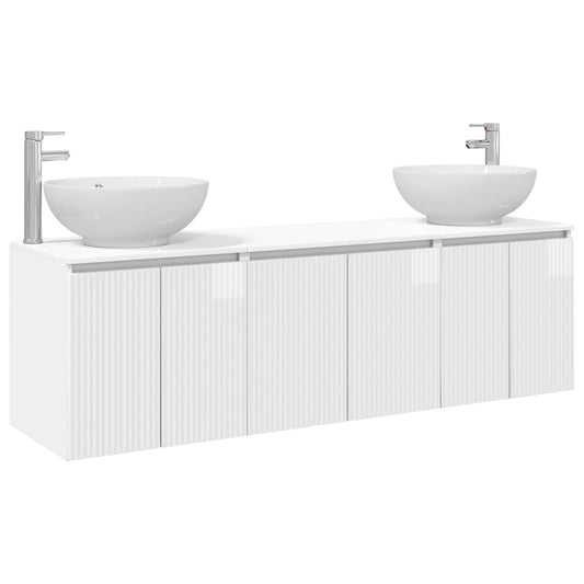 Bathroom Cabinet Set 3 pcs High Gloss White 49.5 x 44.5 x 65 cm