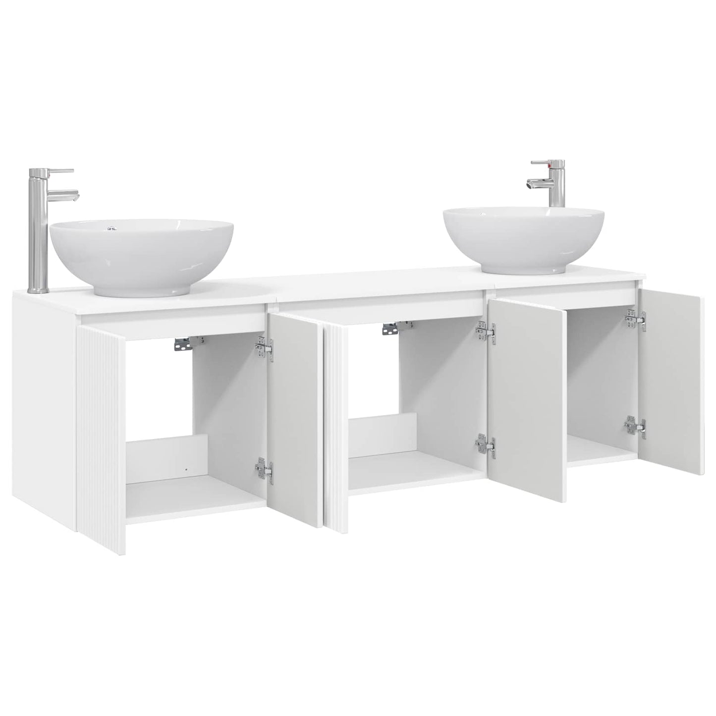 Bathroom Cabinet Set 3 pcs High Gloss White 49.5 x 44.5 x 65 cm
