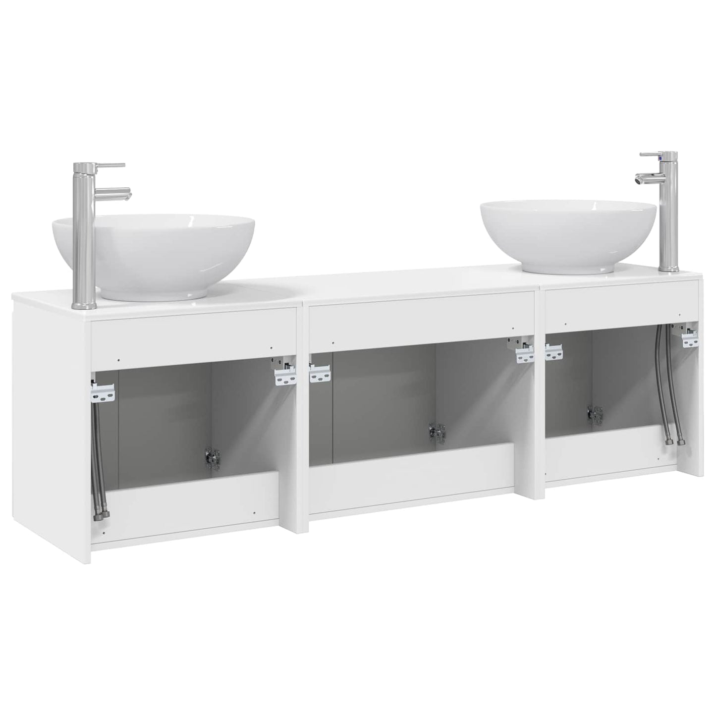 Bathroom Cabinet Set 3 pcs High Gloss White 49.5 x 44.5 x 65 cm