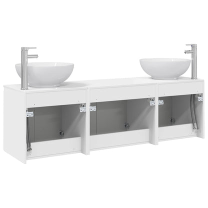 Bathroom Cabinet Set 3 pcs High Gloss White 49.5 x 44.5 x 65 cm