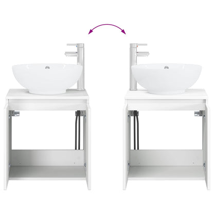 Bathroom Cabinet Set 3 pcs High Gloss White 49.5 x 44.5 x 65 cm