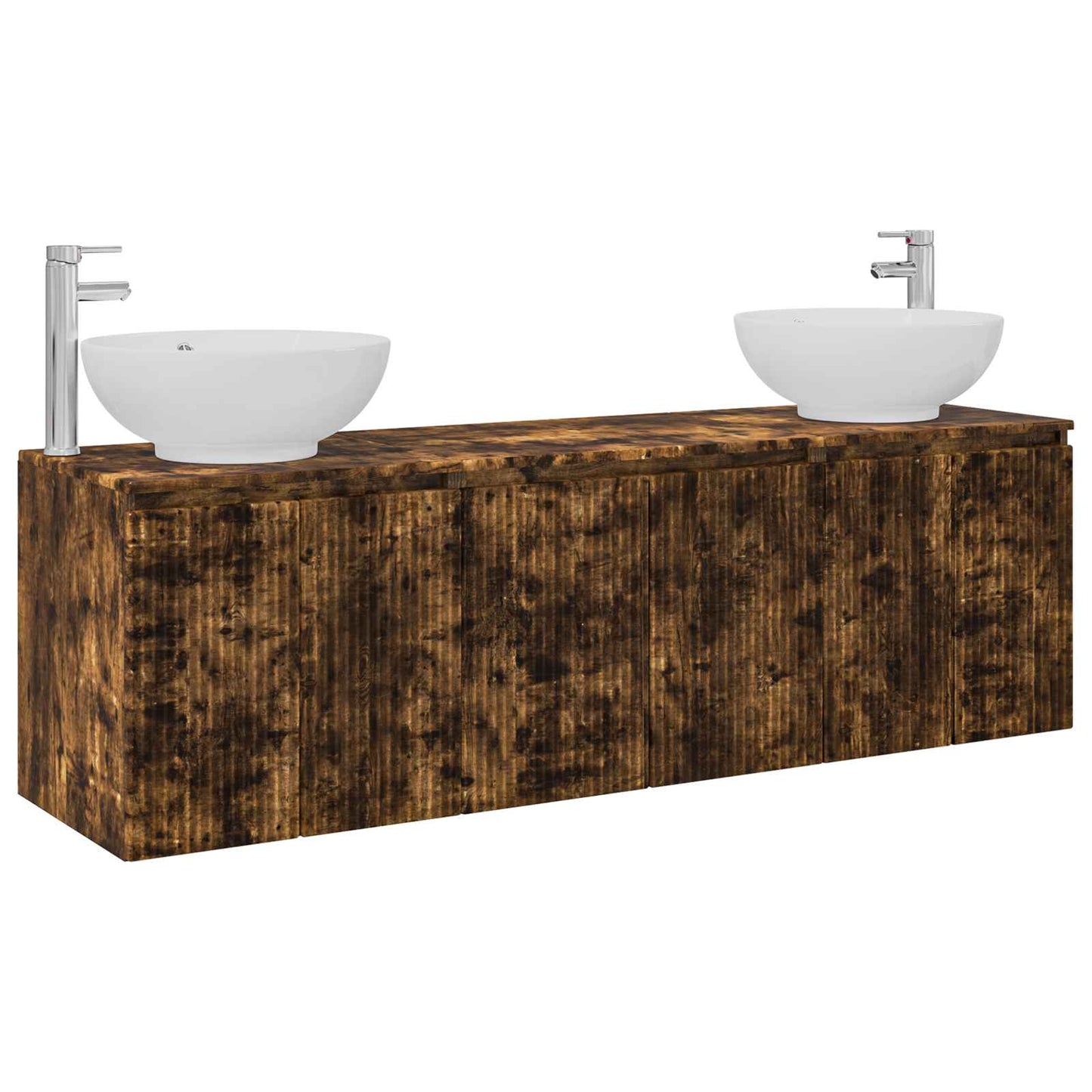 Bathroom Cabinet Set 3 pcs Smoked Oak 49.5 x 44.5 x 65 cm
