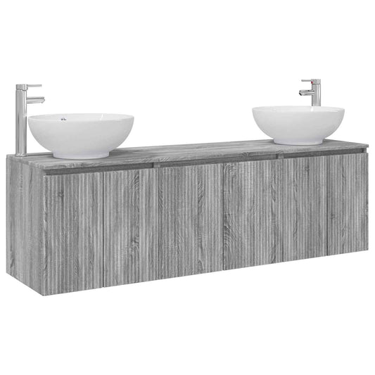 Bathroom Cabinet Set 3 pcs Grey Sonoma 49.5 x 44.5 x 65 cm