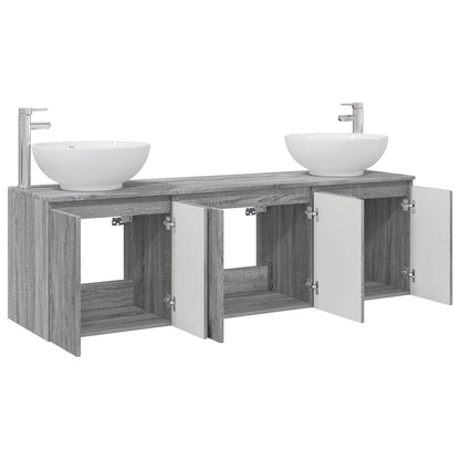 Bathroom Cabinet Set 3 pcs Grey Sonoma 49.5 x 44.5 x 65 cm