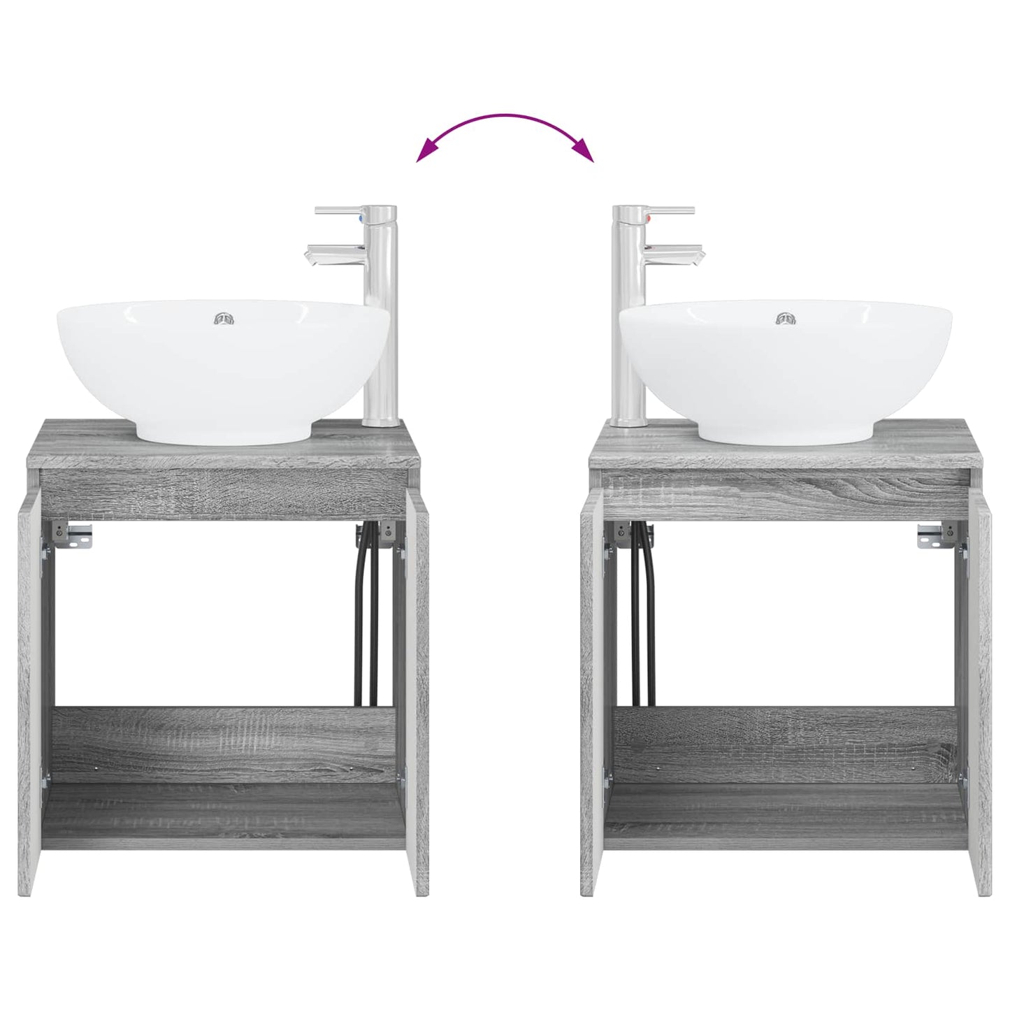 Bathroom Cabinet Set 3 pcs Grey Sonoma 49.5 x 44.5 x 65 cm