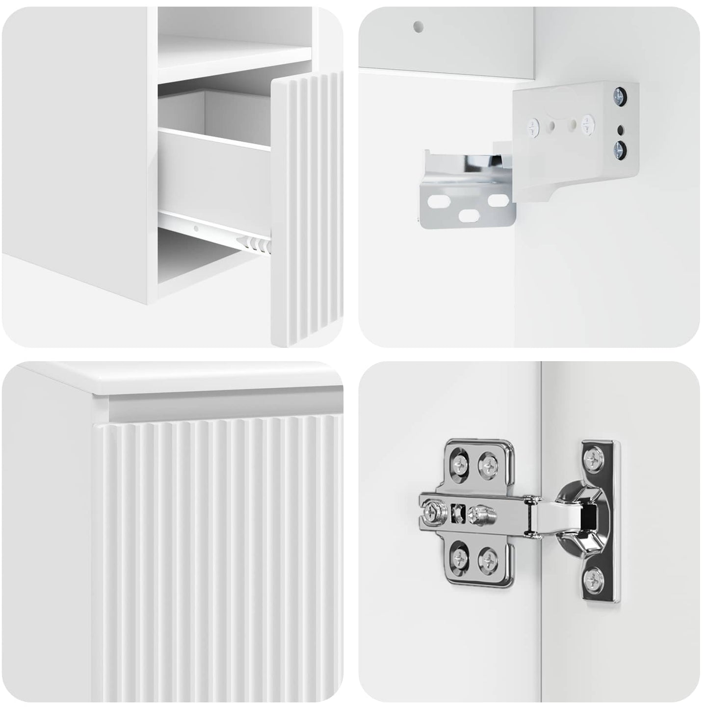Bathroom Cabinet Set 3 pcs White 49.5 x 44.5 x 65 cm