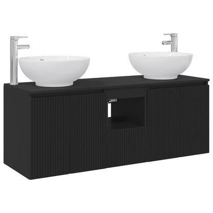 Bathroom Cabinet Set 3 pcs Black 49.5 x 44.5 x 65 cm