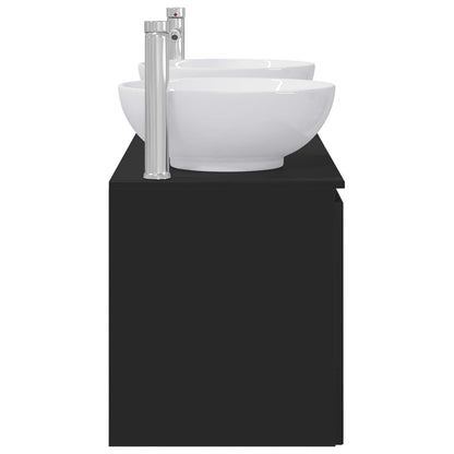 Bathroom Cabinet Set 3 pcs Black 49.5 x 44.5 x 65 cm