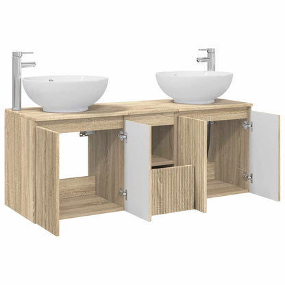 Bathroom Cabinet Set 3 pcs Sonoma Oak 49.5 x 44.5 x 65 cm