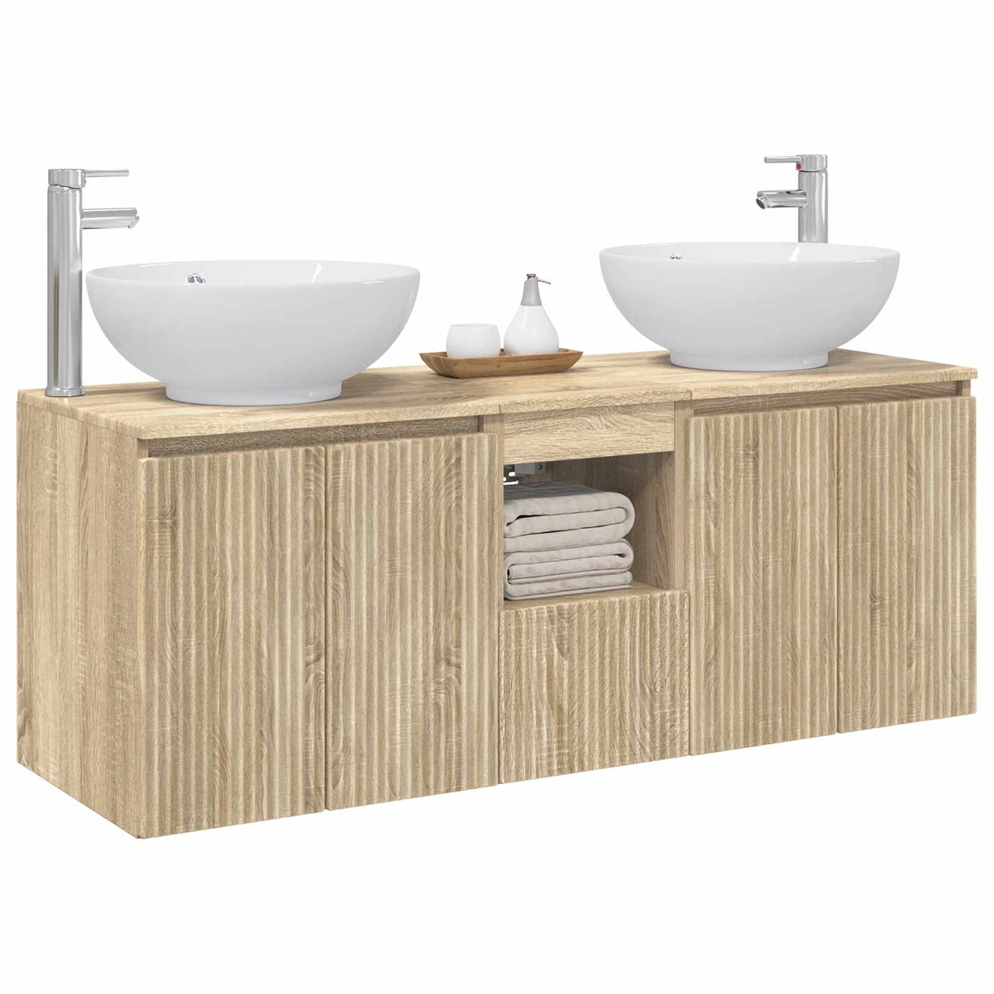 Bathroom Cabinet Set 3 pcs Sonoma Oak 49.5 x 44.5 x 65 cm
