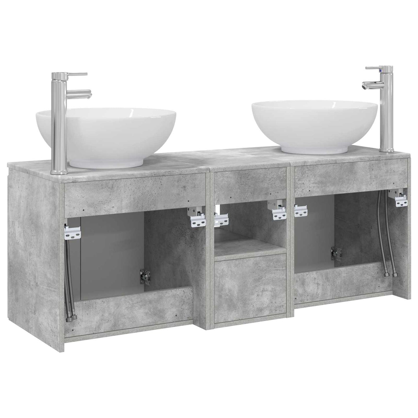 Bathroom Cabinet Set 3 pcs Concrete Grey 49.5 x 44.5 x 65 cm
