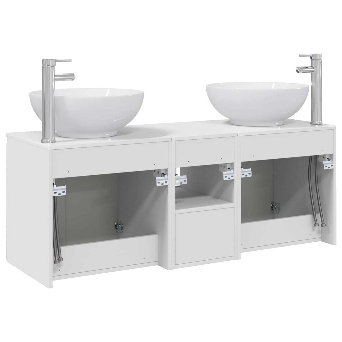 Bathroom Cabinet Set 3 pcs High Gloss White 49.5 x 44.5 x 65 cm