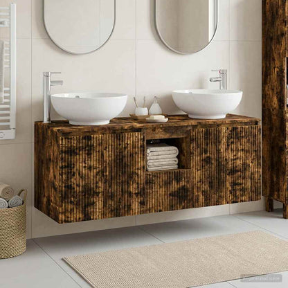 Bathroom Cabinet Set 3 pcs Smoked Oak 49.5 x 44.5 x 65 cm