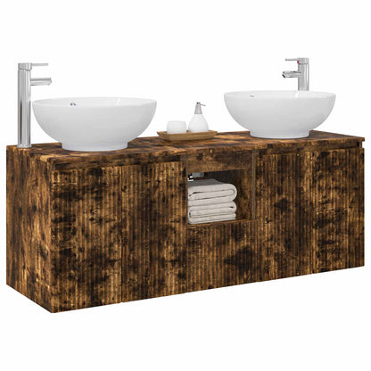 Bathroom Cabinet Set 3 pcs Smoked Oak 49.5 x 44.5 x 65 cm