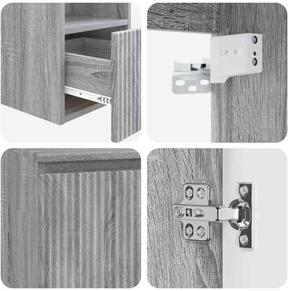 Bathroom Cabinet Set 3 pcs Grey Sonoma 49.5 x 44.5 x 65 cm
