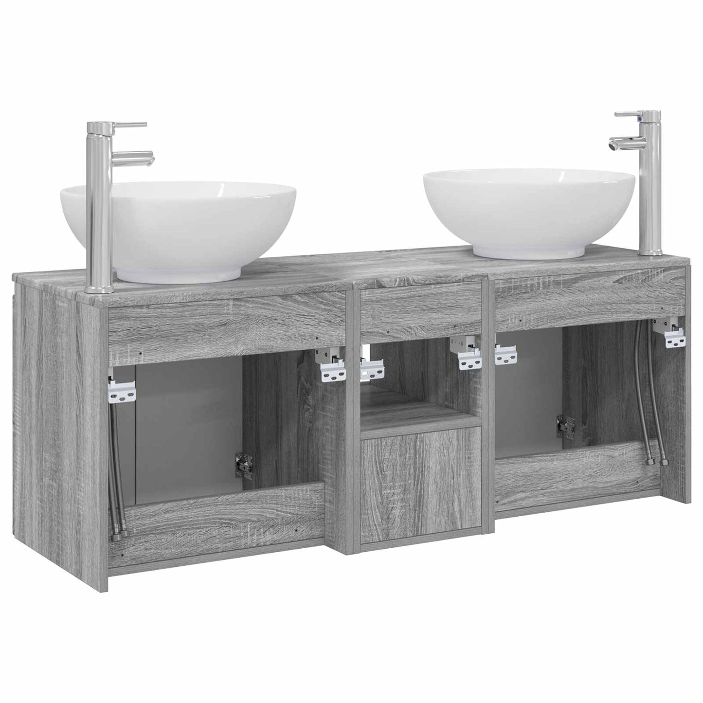 Bathroom Cabinet Set 3 pcs Grey Sonoma 49.5 x 44.5 x 65 cm