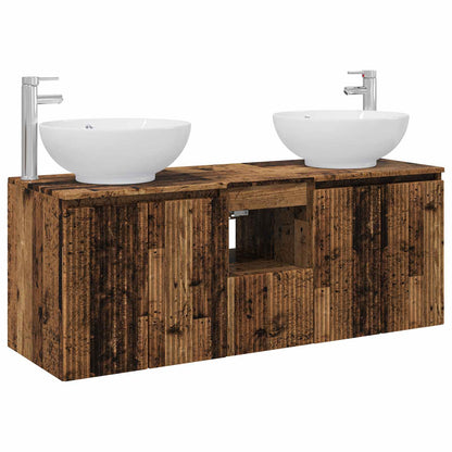 Bathroom Cabinet Set 3 pcs Old Wood 49.5 x 44.5 x 65 cm