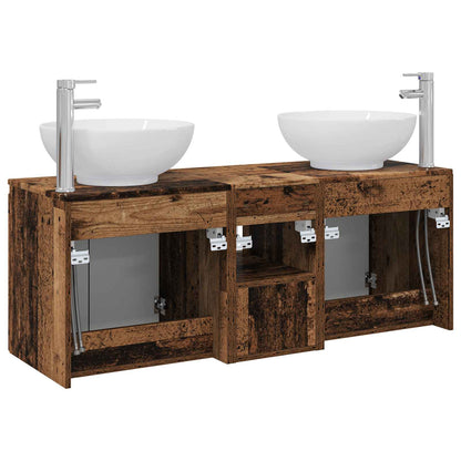 Bathroom Cabinet Set 3 pcs Old Wood 49.5 x 44.5 x 65 cm