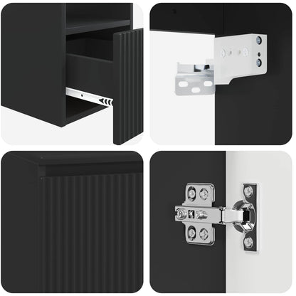 Bathroom Cabinet Set 3 pcs Black 49.5 x 44.5 x 66 cm