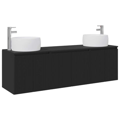 Bathroom Cabinet Set 3 pcs Black 49.5 x 44.5 x 66 cm