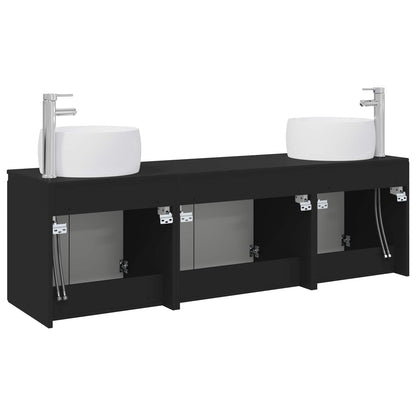 Bathroom Cabinet Set 3 pcs Black 49.5 x 44.5 x 66 cm