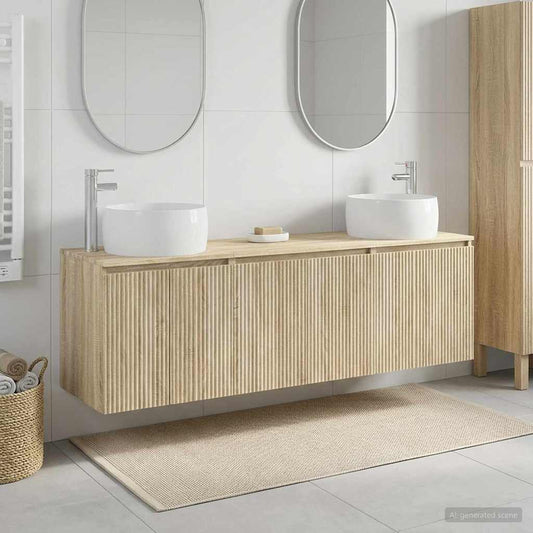 Bathroom Cabinet Set 3 pcs Sonoma Oak 49.5 x 44.5 x 66 cm