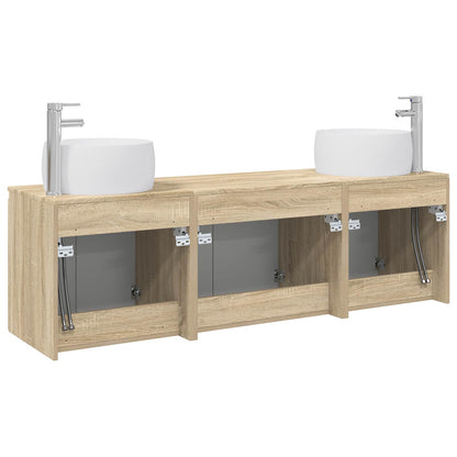 Bathroom Cabinet Set 3 pcs Sonoma Oak 49.5 x 44.5 x 66 cm