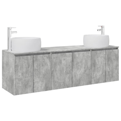 Bathroom Cabinet Set 3 pcs Concrete Grey 49.5 x 44.5 x 66 cm